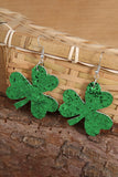 BH012368-9, Women Shamrock Clover Saint Patrick's Day Green Earrings
