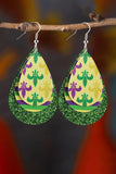 BH012370-7, Yellow Mardi Gras Earrings for Women rop Dangle Earrings Gift