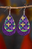BH012370-8, Purple Mardi Gras Earrings for Women rop Dangle Earrings Gift
