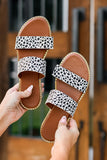 BH021241-20-37, BH021241-20-38, BH021241-20-39, BH021241-20-40, BH021241-20-41, BH021241-20-42, Leopard Dalmatian Print Summer Non Slip Slippers Sandals Beach Shoes