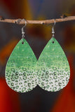 BH012373-9, Womens Loepard Ombre Earring St Patrick Day Green Dangle Earrings