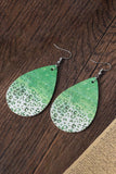 BH012373-9, Womens Loepard Ombre Earring St Patrick Day Green Dangle Earrings