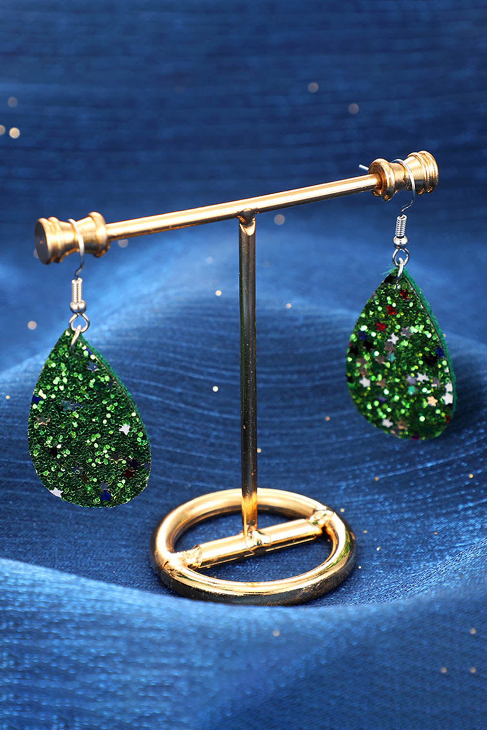 BH012371-9, St Patrick's Day Green Clover Teardrop Earrings for Women