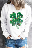 LC25314251-1-S, LC25314251-1-M, LC25314251-1-L, LC25314251-1-XL, LC25314251-1-2XL, White Women's St. Patrick's Day Long Sleeve Shirt Green Sweatshirt