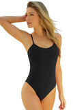 LC443450-2-S, LC443450-2-M, LC443450-2-L, LC443450-2-XL, LC443450-2-2XL, Black Women One Piece Swimsuit Tassel Tie Straps Ribbed Bathing Suit