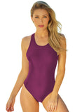 LC443470-3-S, LC443470-3-M, LC443470-3-L, LC443470-3-XL, LC443470-3-2XL, Red Women's Cross Back Swimwear High Cut One Piece Bathing Suits Swimsuit
