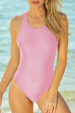 LC443470-10-S, LC443470-10-M, LC443470-10-L, LC443470-10-XL, LC443470-10-2XL, Pink Women's Cross Back Swimwear High Cut One Piece Bathing Suits Swimsuit