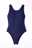 LC443470-105-S, LC443470-105-M, LC443470-105-L, LC443470-105-XL, LC443470-105-2XL, Blue Women's Cross Back Swimwear High Cut One Piece Bathing Suits Swimsuit