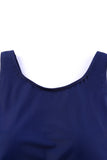 LC443470-105-S, LC443470-105-M, LC443470-105-L, LC443470-105-XL, LC443470-105-2XL, Blue Women's Cross Back Swimwear High Cut One Piece Bathing Suits Swimsuit