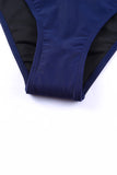 LC443470-105-S, LC443470-105-M, LC443470-105-L, LC443470-105-XL, LC443470-105-2XL, Blue Women's Cross Back Swimwear High Cut One Piece Bathing Suits Swimsuit