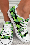 Chaussures décontractées à lacets en toile St. Patrick's Day Clover pour femmes