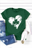 LC25219651-9-S, LC25219651-9-M, LC25219651-9-L, LC25219651-9-XL, LC25219651-9-2XL, Green St. Patrick's Day Shirts for Women Lucky Sharmrock Love Heart Print Irish Tops