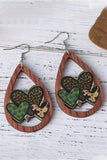 BH012441-17, Brown St. Patrick's Day Earrings Hollow out Love Clover Earrings for Women Jewelry Gift