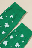 BH041498-9, Green St. Patrick's Day Shamrock Thigh High Socks Clover Over The Knee Stockings