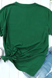 LC25219724-9-S, LC25219724-9-M, LC25219724-9-L, LC25219724-9-XL, LC25219724-9-2XL, Green Clover St. Patrick's Day Lucky Graphic Print Crew Neck T Shirt