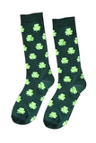 BH041574-9, Green St. Patricks Day Lucky Clover Print Cozy Winter Socks