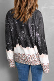 LC25314354-2-S, LC25314354-2-M, LC25314354-2-L, LC25314354-2-XL, LC25314354-2-2XL, Black St Patrick's Day LUCKY Clover Leopard Bleached Graphic Sweatshirt