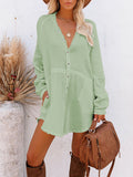 PCD3680-109-S, PCD3680-109-M, PCD3680-109-L, PCD3680-109-XL, Blue-green Women's Swim Cover Up Cardigan Bathing Suit Coverup Summer Button Down Shirt Blouse Dresses