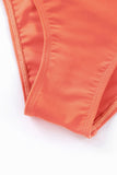 LC443469-14-S, LC443469-14-M, LC443469-14-L, LC443469-14-XL, LC443469-14-2XL, Orange Women's One Piece Swimdress Skirted Strappy V Neck Side Split One-piece Bathing Suit