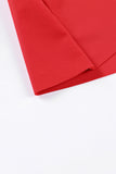 LC443469-103-S, LC443469-103-M, LC443469-103-L, LC443469-103-XL, LC443469-103-2XL, Red Women's One Piece Swimdress Skirted Strappy V Neck Side Split One-piece Bathing Suit