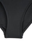 LC443499-2-S, LC443499-2-M, LC443499-2-L, LC443499-2-XL, Black Women's One Piece Bathing Suits Lace-up Ruffled Open Back Swimwear