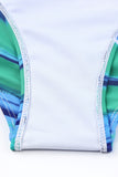 LC433619-22-XS, LC433619-22-S, LC433619-22-M, LC433619-22-L, LC433619-22-XL, Multicolor Women's Bikini Sets Abstract Print High Waisted V Neck Twist Front Bathing Suit