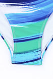 LC433619-22-XS, LC433619-22-S, LC433619-22-M, LC433619-22-L, LC433619-22-XL, Multicolor Women's Bikini Sets Abstract Print High Waisted V Neck Twist Front Bathing Suit