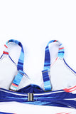 LC433619-22-XS, LC433619-22-S, LC433619-22-M, LC433619-22-L, LC433619-22-XL, Multicolor Women's Bikini Sets Abstract Print High Waisted V Neck Twist Front Bathing Suit