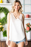 LC2567769-18-S, LC2567769-18-M, LC2567769-18-L, LC2567769-18-XL, LC2567769-18-2XL, Apricot Deep V Neck Loose Tank Top Loose Sleeveless T Shirt Blouse