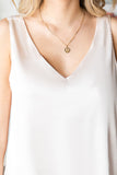 LC2567769-18-S, LC2567769-18-M, LC2567769-18-L, LC2567769-18-XL, LC2567769-18-2XL, Apricot Deep V Neck Loose Tank Top Loose Sleeveless T Shirt Blouse