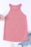 LC2564998-10-S, LC2564998-10-M, LC2564998-10-L, LC2564998-10-XL, LC2564998-10-2XL, Pink Womens Summer Halter High Neck Tank Top Sexy Sleeveless Shirts