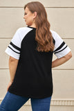 PL252150-2-1X, PL252150-2-2X, PL252150-2-3X, PL252150-2-4X, PL252150-2-5X, Black Plus Size Tee Happy Easter Bunny Graphic Short Sleeve Shirts Tops