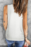 LC2568471-1-S, LC2568471-1-M, LC2568471-1-L, LC2568471-1-XL, LC2568471-1-2XL, White Summer Casual Top Easter Bunny Print Crew Neck Sleeveless Tops for Women