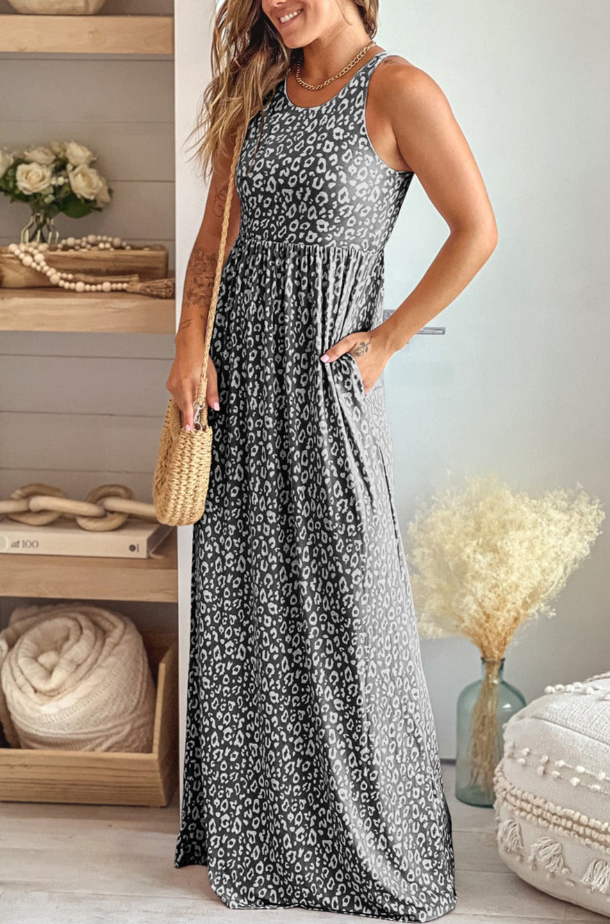 leopard print loose dress Women's Summer Sleeveless Loose Maxi Dress Leopard Print Pocketed Long PinkQueenShop leopard print loose dress Women's Summer Sleeveless Loose Maxi Dress Leopard Print Pocketed Long PinkQueenShop