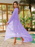 PSW7098-108-2XL, PSW7098-108-L, PSW7098-108-M, PSW7098-108-S, PSW7098-108-XL, Purple Women's Floral Print Open Front Kimono Cardigan Robe Cover Up