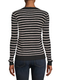 PSE2287BL-L, PSE2287BL-M, PSE2287BL-S, PSE2287BL-XL, Black Striped Slim-fit Deep V Neck Pullover Sweater