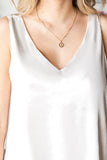 LC2567769-1-S, LC2567769-1-M, LC2567769-1-L, LC2567769-1-XL, LC2567769-1-2XL, White Deep V Neck Loose Tank Top Loose Sleeveless T Shirt Blouse