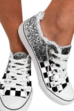 Women’s Canvas Low Top Sneaker Checkerboard Print Canvas Slip on Shoes