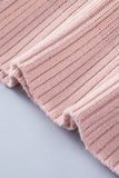 LC2211331-10-S, LC2211331-10-M, LC2211331-10-L, LC2211331-10-XL, LC2211331-10-2XL, Pink Women's Summer Tank Dress Knit V Neck Sleeveless Bodycon Ribbed Dresses