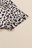 LC2553292-6-S, LC2553292-6-M, LC2553292-6-L, LC2553292-6-XL, Rose Women's V Neck Sleeveless Blouses Contrast Leopard Color Block Shirt Tops
