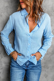 Textured Solid Color Basic Shirt for Women