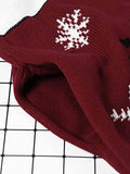 Robe Pull de Noël Bonhomme de Neige Col Roulé Rubis