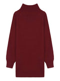 Robe Pull de Noël Bonhomme de Neige Col Roulé Rubis