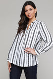 Black And White Striped Blouse For Women