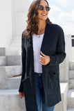 Women's Fuzzy Popcorn Oversized Sweater Coat Dusty Pebble Open Front Cardigan