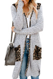 Women's Open Front Printed Cardigans Patchwork Long Striped Sweaters with Pockets