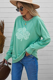 Women's Casual Crew Neck Christmas Pullover Cotton Blend Sweatshirt