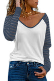 Print Patchwork Mesh Long Sleeve Top