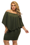 Women's Sexy Off Shoulder Ruffles Layered Dress Poncho Mini Dress