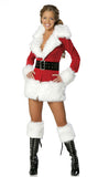 Women Fur Long Sleeves Santa Costume Sexy Santa Costume